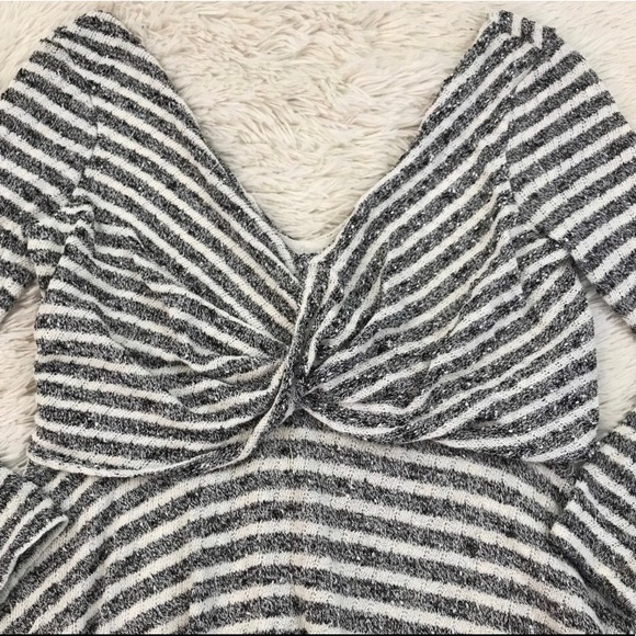 Free People Striped Knit V-neck Dress - Picture 3 of 7